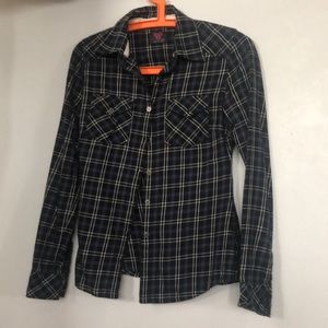 TNA Button-Down Plaid Shirt